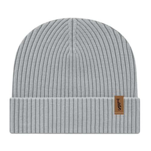 Premium Blend Ribbed Knit Toque - Leatherette Tag 2 Thumbnail