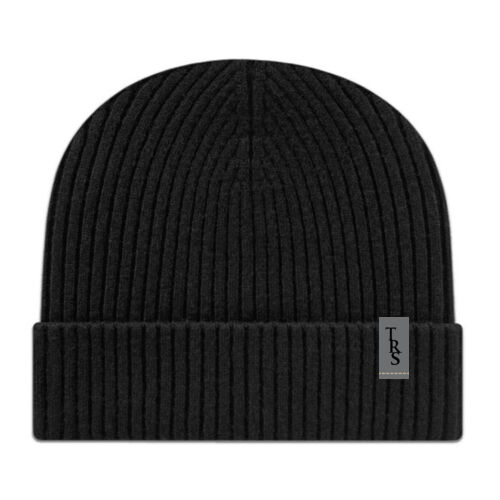 Premium Blend Ribbed Knit Toque - Leatherette Tag Thumbnail